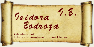 Isidora Bodroža vizit kartica